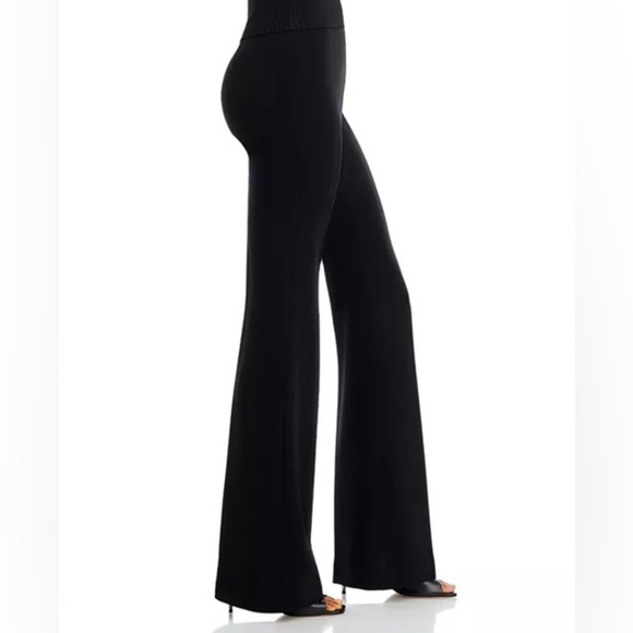 THEORY Demitria Admiral Crepe Flared Pants - BLACK  Work Pants Side Zip - Picture 5 of 7